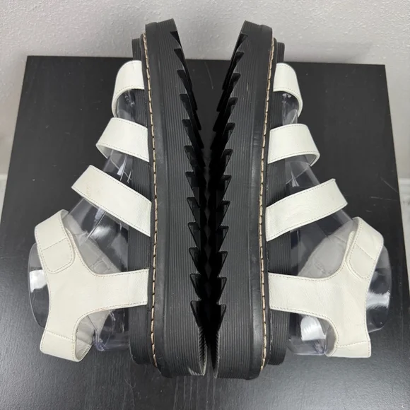 Unionbay Dulce Sandal Women 9.5 White Black Strappy Faux Leather Platform Casual - Picture 7 of 12